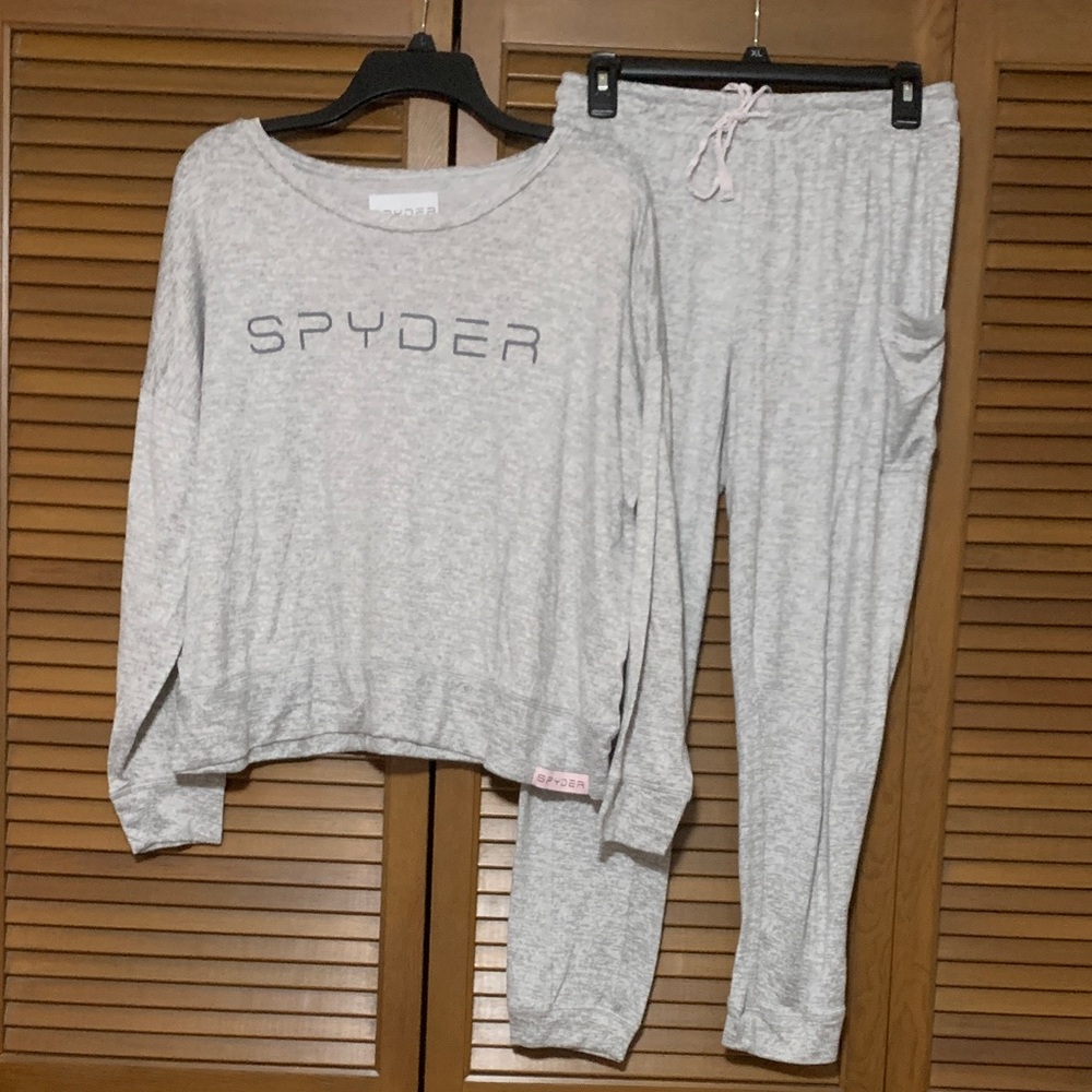 Spyder Womens Pajama Lounge Set Shirt and Pants Large L